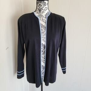 Misook Open Front Knit Cardigan Sweater